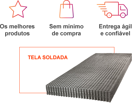 Os melhores produtos | Sem mínimo de compra | Entrega ágil e confiável | TELA SOLDADA